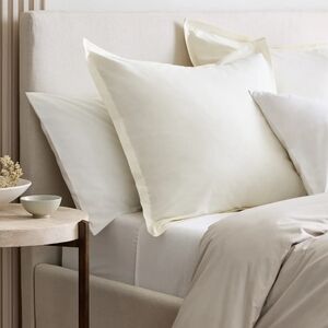NWOT! Quince Brushed Organic Cotton Ivory Euro Sham! 26" X 26" (M24)